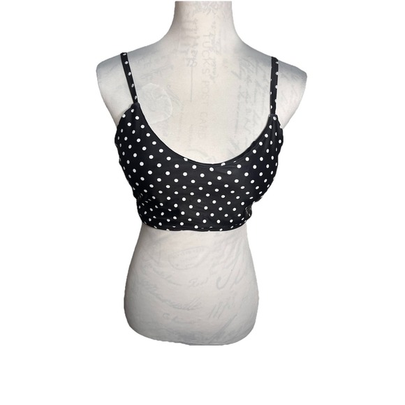 Black & White Other - Bloom Size Large Black White Polkadot Adjustable Padded Chic Tankini Top
